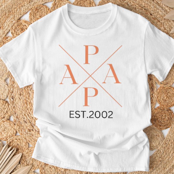 Lustiger Papa Est 2002 Papa Seit 2002 Papa 2002Ater T-Shirt Geschenke für alte Männer