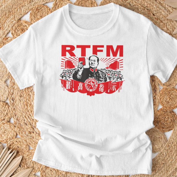 Mao Rtfm Meme Blue T-Shirt Geschenke für alte Männer