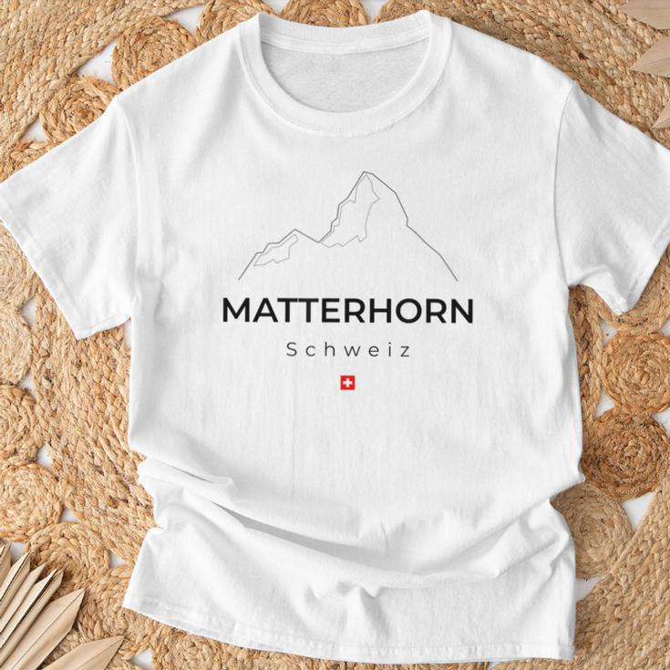 Matterhorn Switzerland Mountaineering Hiking Climbing T-Shirt Geschenke für alte Männer