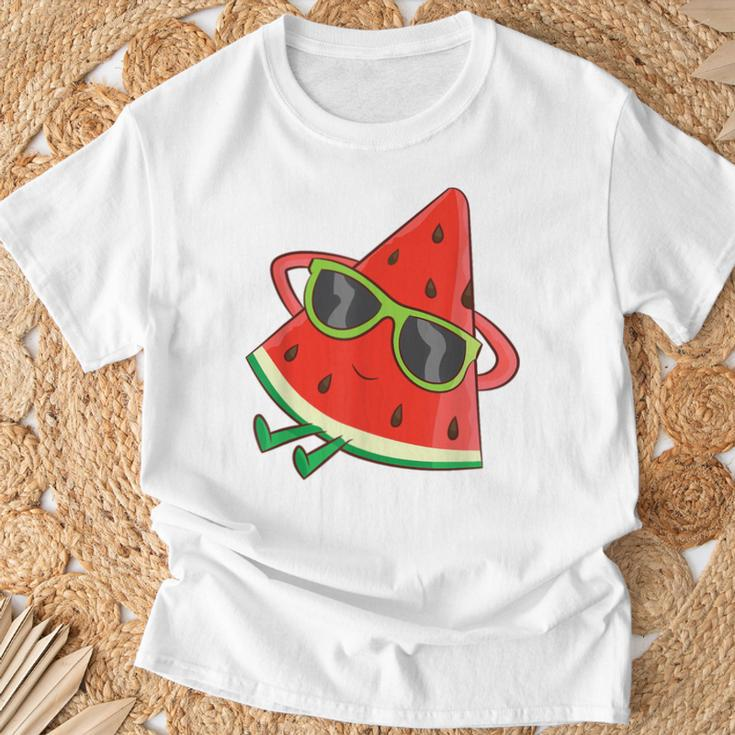 Melon Summer Fruit Sunglasses On Watermelon T-Shirt Geschenke für alte Männer