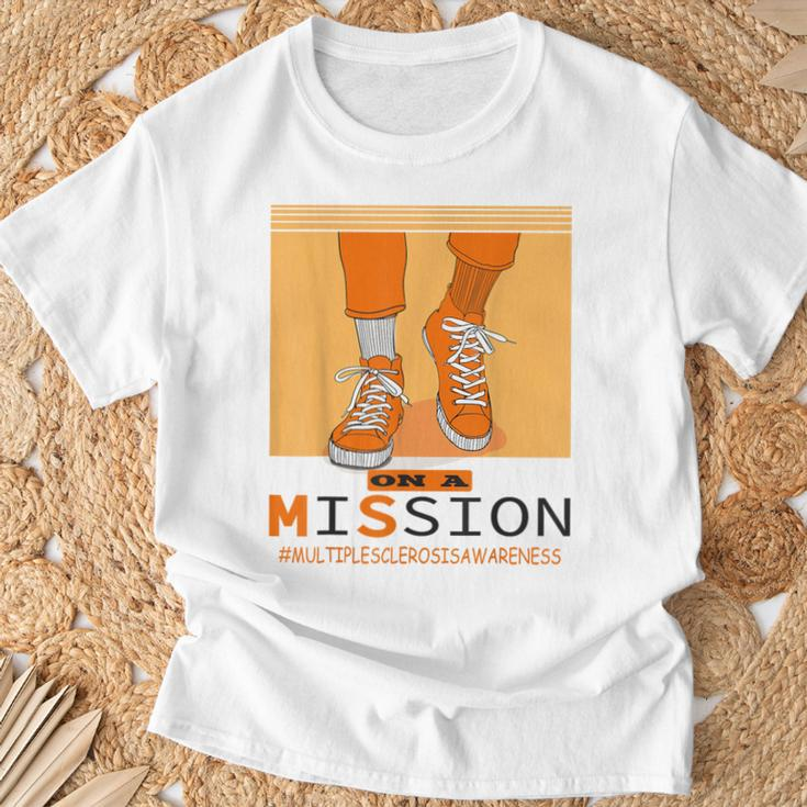 Multiple Sclerosis Ms Awareness Walk On Mission T-Shirt Gifts for Old Men