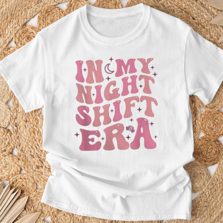 In My Night Shift Era Retro Night Shift Rn L&D Er Nursing T-Shirt Gifts for Old Men