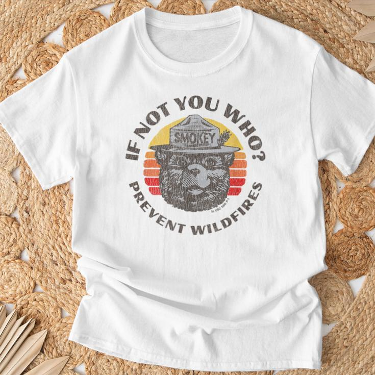 If Not You Who Vintage Smokey Bear 80S Sunset T-Shirt Gifts for Old Men