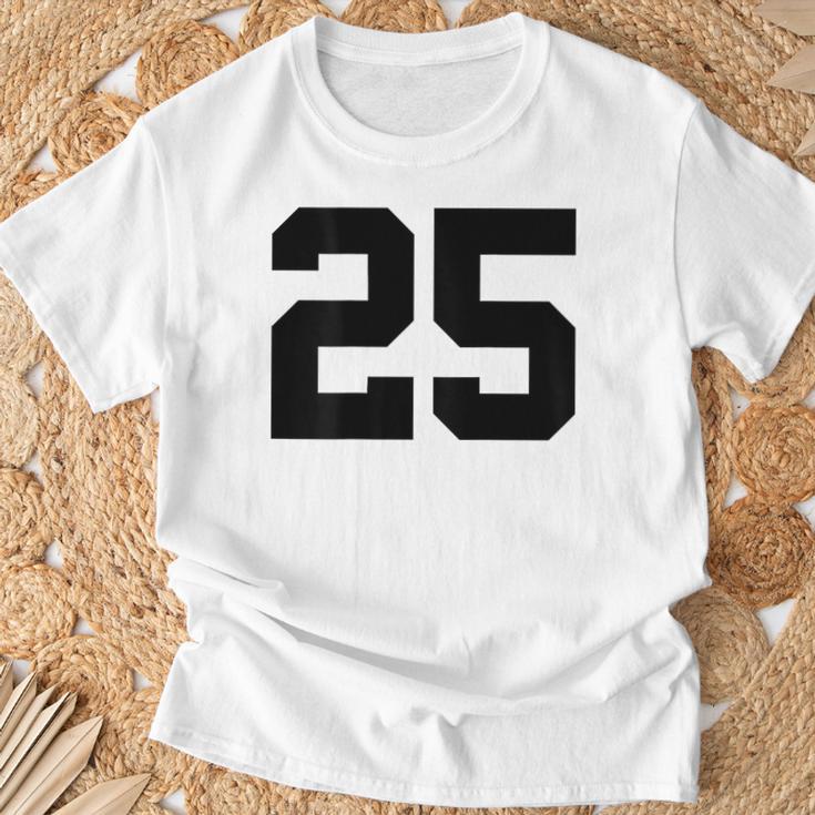 Number 25 Print On Back Only Cotton Team Jersey T-Shirt - Monsterry