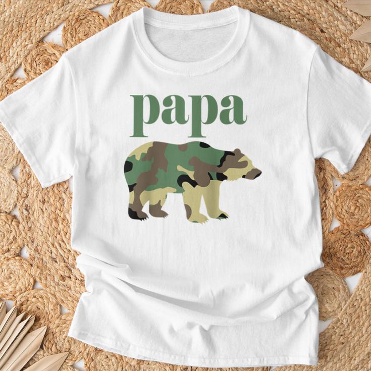 Papa Bär Camo Camo Papa Bär Passender Familienbär Raglan T-Shirt Geschenke für alte Männer