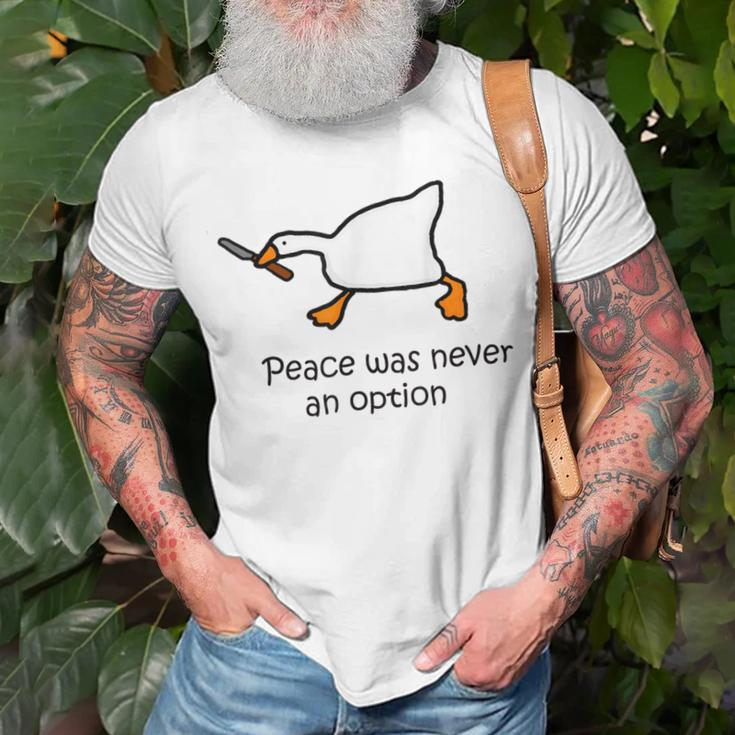 Peace Was Never An Option Silly Goose Duck T-Shirt Gifts for Old Men