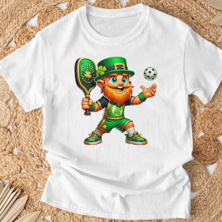 Pickleball Leprechaun St Patrick's Day Pickleball Player T-Shirt Gifts for Old Men
