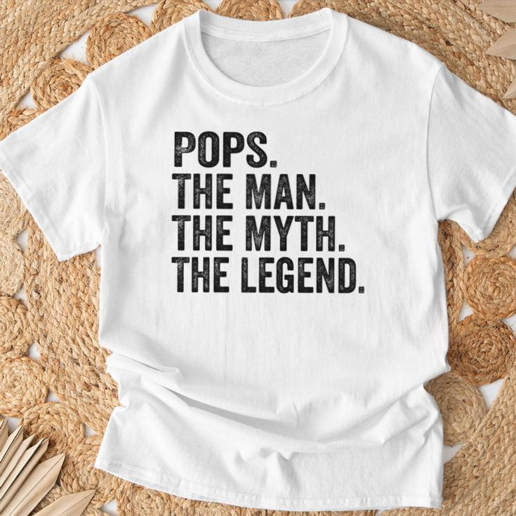 Pops Der Mann Der Mythos Die Legende Papaatertag T-Shirt Geschenke für alte Männer