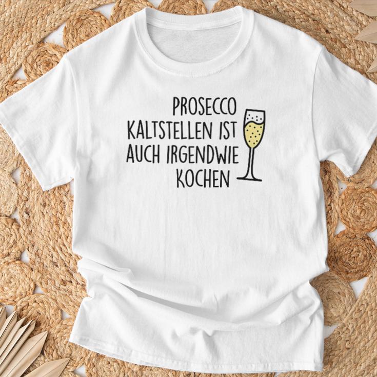 Prosecco Kaltstellen Ist Auch Irgendwie Kochen Sekt Jga Fun T-Shirt Geschenke für alte Männer