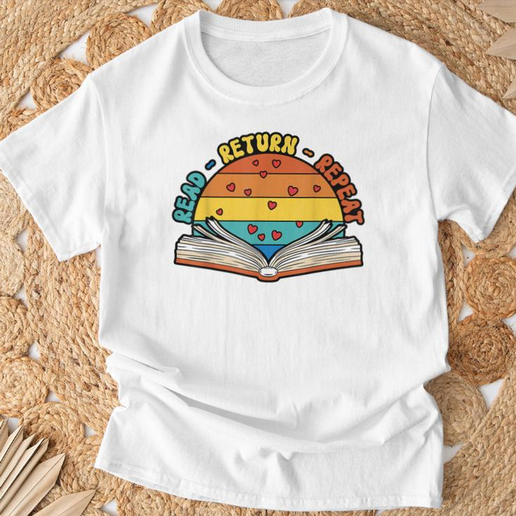Read Return Repeat Library Worker Librarian Book Lover T-Shirt Gifts for Old Men