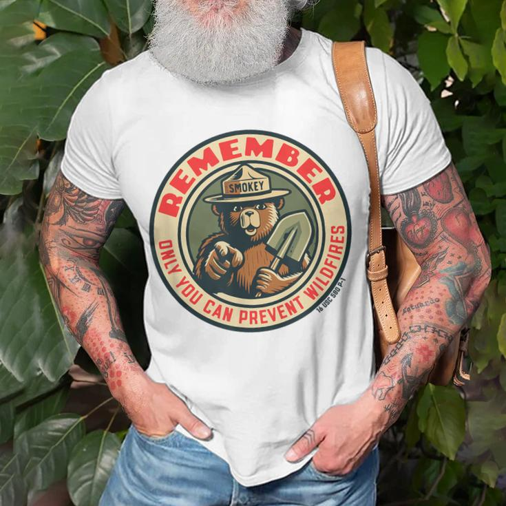 Remember Only You Vintage Smokey Bear Seal Retro T-Shirt Gifts for Old Men