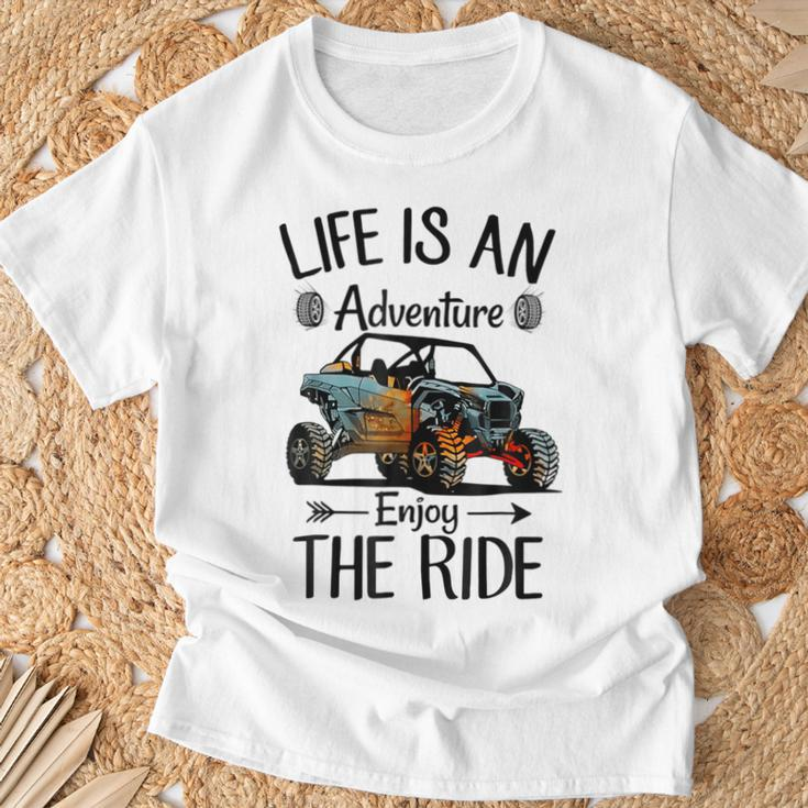 Retro Enjoy The Ride Atv Rider Utv Mud Riding Sxs Offroad T-Shirt Gifts for Old Men