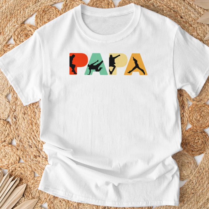 Retro Parkour Papa Lustigerintage Papa Parkour T-Shirt Geschenke für alte Männer