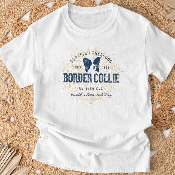 Retro Vintage Border Collie T-Shirt Geschenke für alte Männer