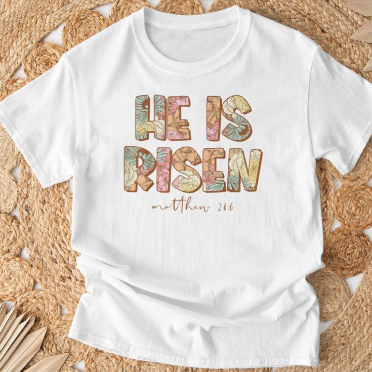 He Is Risen Easter Spring Florals T-Shirt Gifts for Old Men