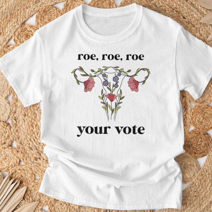 Roe Roe Roe Your Vote Feminist T-Shirt Gifts for Old Men