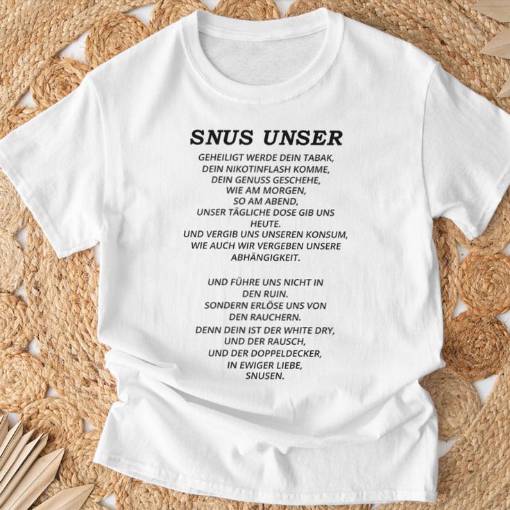 Snus Unser Heilgt Werde Dein Tabak T-Shirt Geschenke für alte Männer