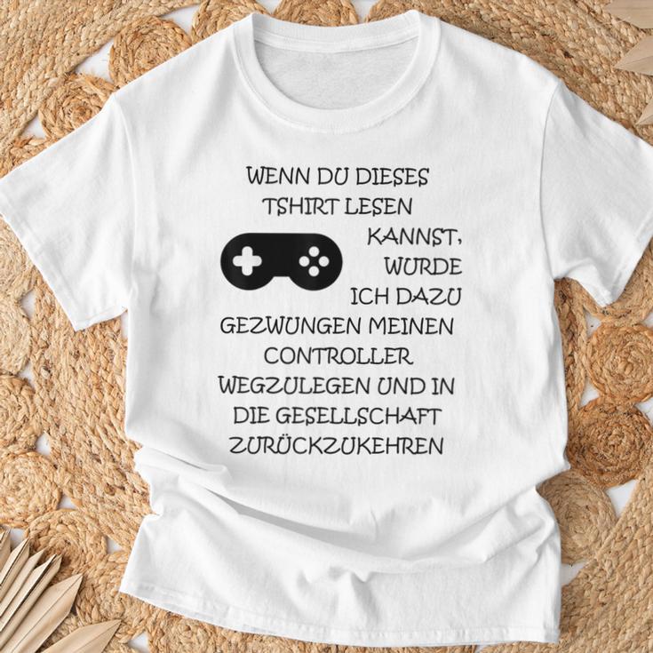 In Society Gezwung Gamer T-Shirt Geschenke für alte Männer