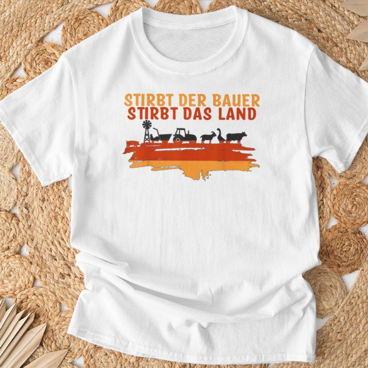Stirbt Der Bauer Stirbt Das Land Gray T-Shirt Geschenke für alte Männer