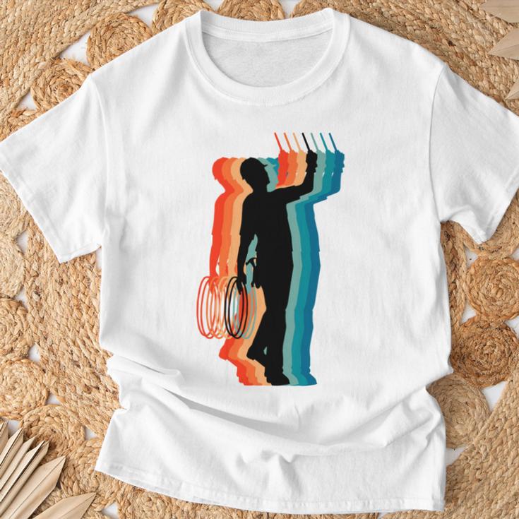 Stolzer Elektriker Papa Retrointage Elektriker Papa T-Shirt Geschenke für alte Männer