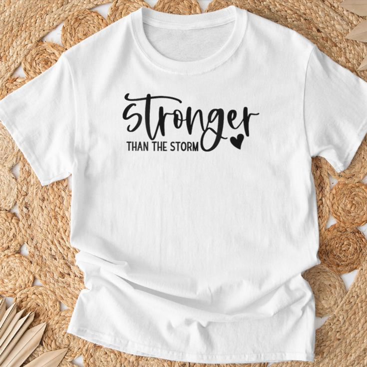 Stronger Than The Storm Inspirational Motivational Quotes T-Shirt Gifts for Old Men