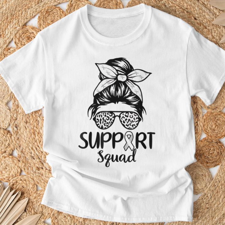 Support Squad Lung Cancer Awareness White Ribbon Women T-Shirt Gifts for Old Men