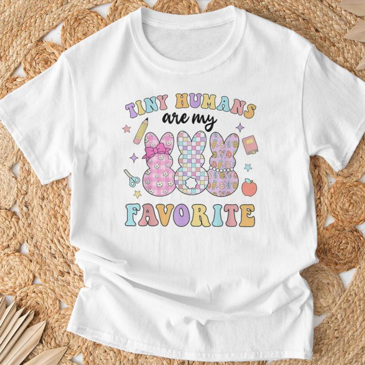 Teacher Tiny Humans Are My Favorite Easter Women T-Shirt Gifts for Old Men