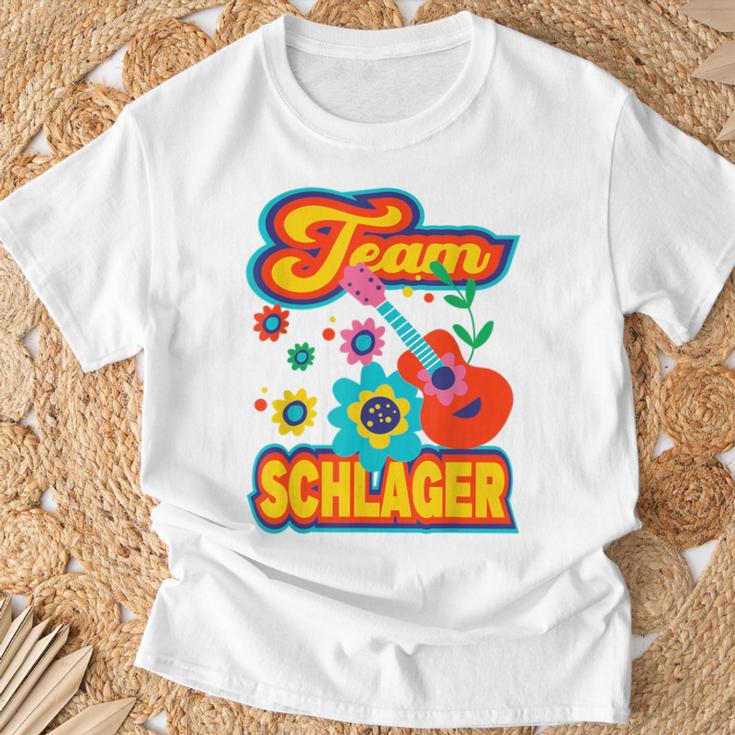 Team Schlager Partner Schlageroutfit Schlagerfan Costume Fan Gray T-Shirt Geschenke für alte Männer