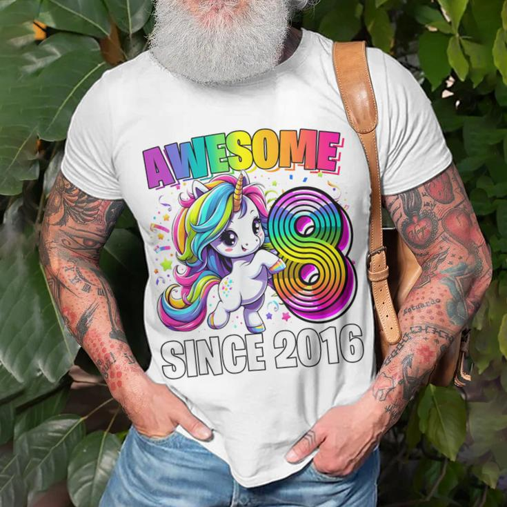 Unicorn 8Th Birthday 8 Year Old Unicorn Party Girls Outfit T-Shirt Gifts for Old Men