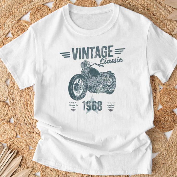 Vintage Born 1968 Birthday Classic Retro Motorbike T-Shirt Gifts for Old Men