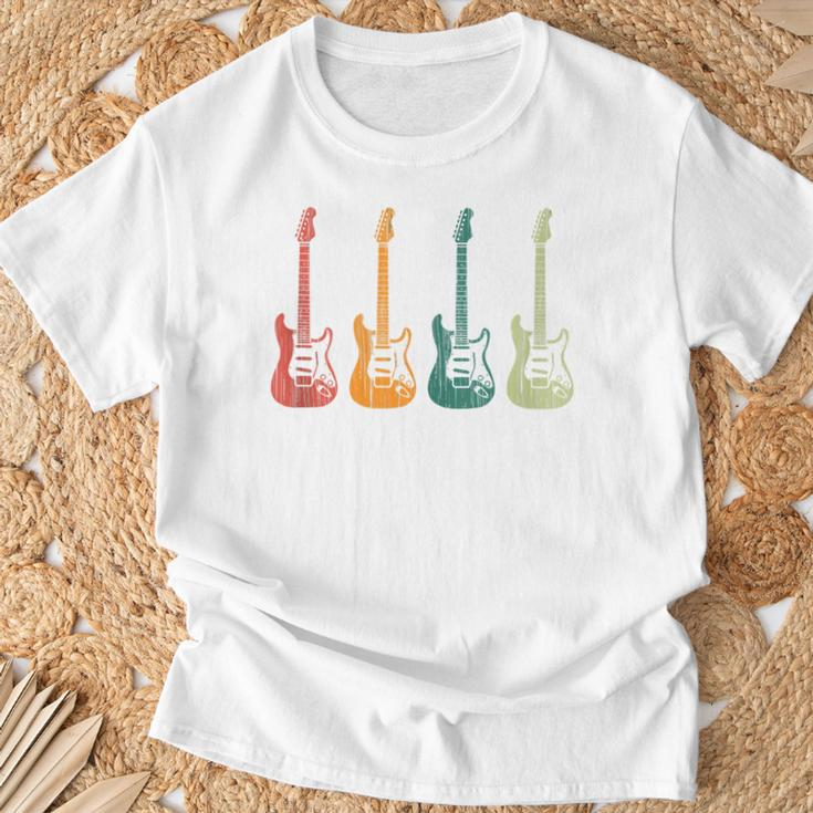 Vintage Guitars Retro Guitarists Bassist T-Shirt Gifts for Old Men