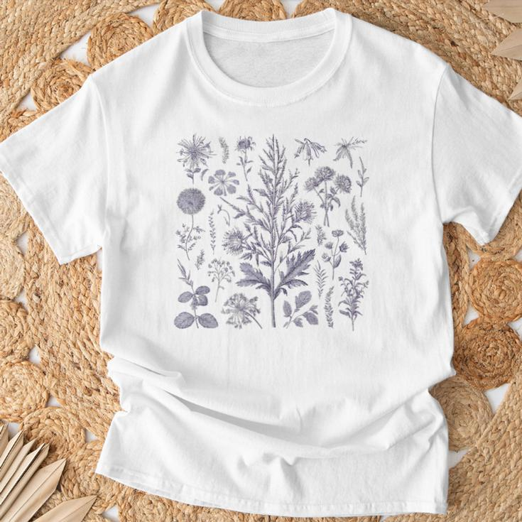 Vintage-Inspirierte Blume Botanischer Naturforscher T-Shirt Geschenke für alte Männer