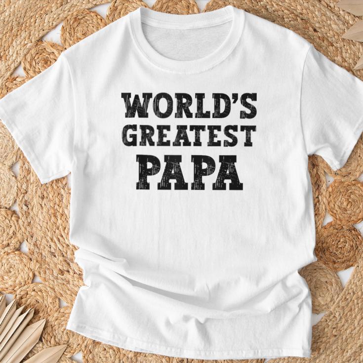 Vintage World's Greatest Papa Best Dadater Wertschätzung T-Shirt Geschenke für alte Männer