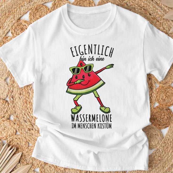 Wassermelone Liebhaber Wassermelone Kostüm White T-Shirt Geschenke für alte Männer