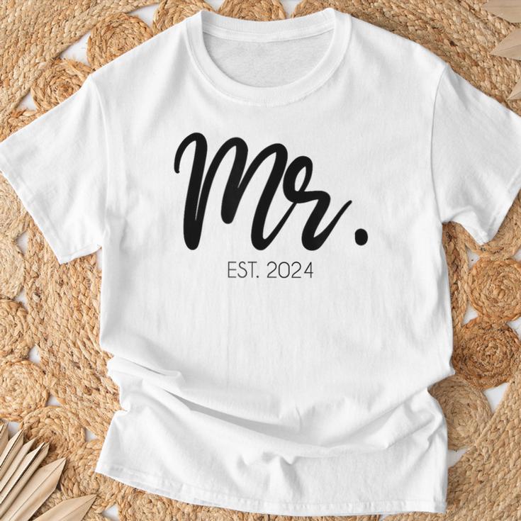 Wedding Mr Est 2024 Groom T-Shirt Geschenke für alte Männer