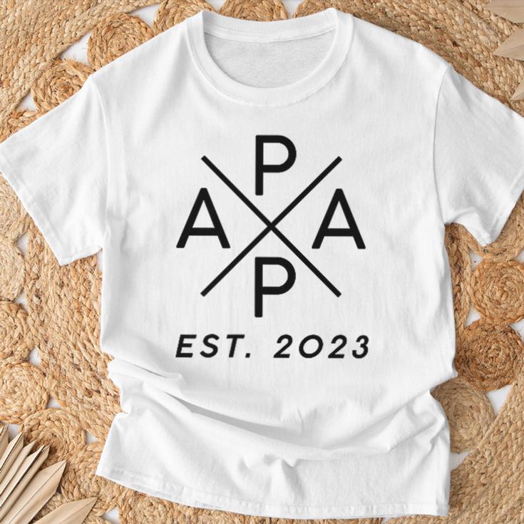 Werdender Papa Est 2023 X Stolzer Papa 2023 Father Father's Day T-Shirt Geschenke für alte Männer