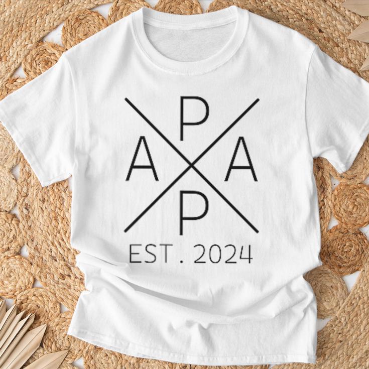 Werdender Papa Est 2024 T-Shirt Geschenke für alte Männer