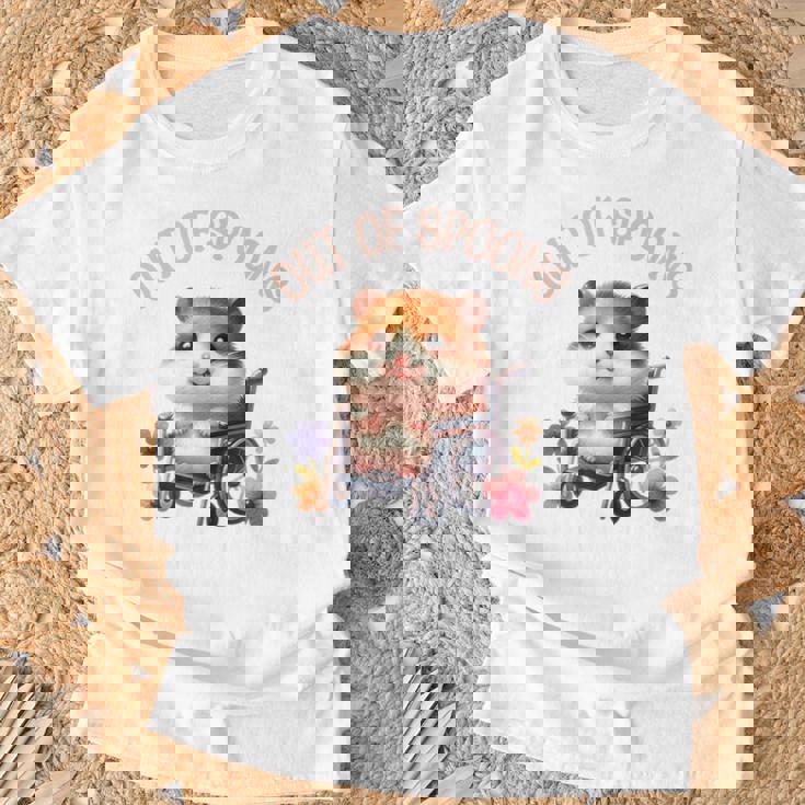 Wheelchair Chronic Pain Disability Awareness Spoonie Hamster T-Shirt Gifts for Old Men
