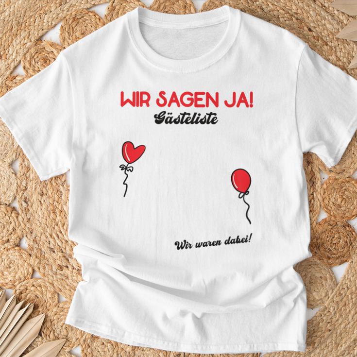 Wir Sagen Ja Wedding Guest Book Guest List Polter Wedding T-Shirt Geschenke für alte Männer