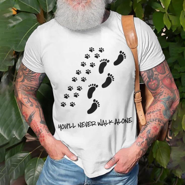 You'll Never Walk Alone Dog T-Shirt Gifts for Old Men