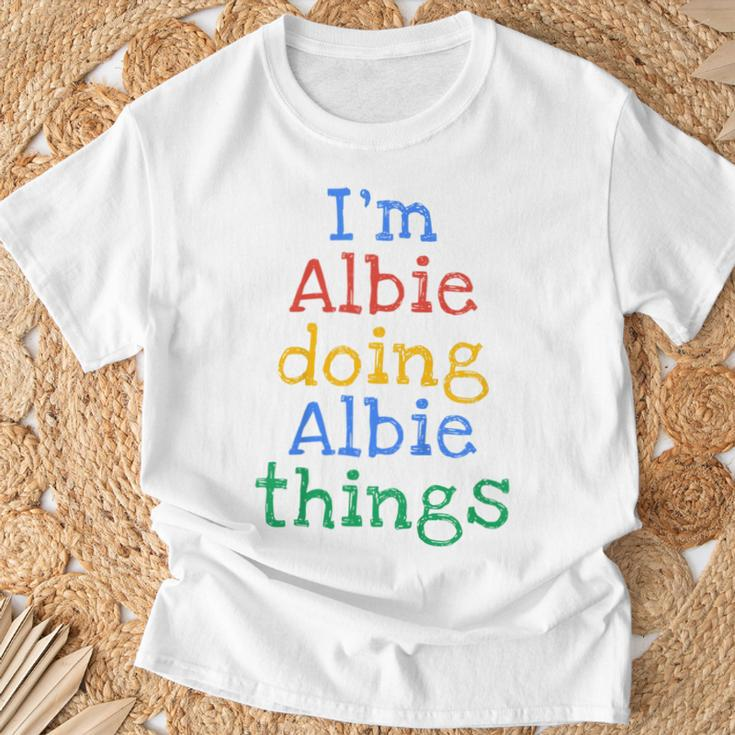 Youth I'm Albie Doing Albie Things Cute Personalised T-Shirt Gifts for Old Men