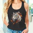 Arte De Tigre Otoño Hojas Zoo Animal Tigre Camiseta sin mangas