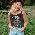 Boxer Is Calling I Must Go Animal Pet Dog Lover Gif Tank Top