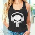 Calavera Dj Con Cascos Dj Skull Headphones Camiseta sin mangas