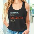 Damen Lustige Idee Zumatertag Ehemann Papa Grillmester Held Mit-Ausschnitt Tank Top