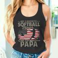 My Favorite Softball Player Calls Me Papa Amerikanische Flagge Tank Top