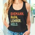 Herren Ehemann Papa Lehrer Held Retro-Jahrgangatertag Tank Top