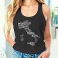 Italia Mapa Silueta Ciudades Roma Milániaje Italiano Camiseta sin mangas