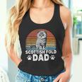 Katzenbesitzer Katzen Papa Retro Scottish Fold Dad Tank Top