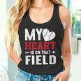 Mein Herz Ist Auf Dem Feld Baseball Papa Tank Top